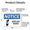 Signmission Hot Surface Sign, 7 in H x 10 in W, Plastic, Very Hot Water OS-2PACK-NS-P-710-L-18871 - alternate 5